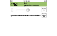 100 Stück, ISO 4762 8.8 galvanisch verzinkt Zylinderschrauben mit Innensechskant - Abmessung: M 8 x 180