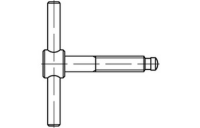 1 Stück, DIN 6304 5.8 Form E brüniert Knebelschrauben mit festem Knebel, ohne Druckstück - Abmessung: EM 6 x 50