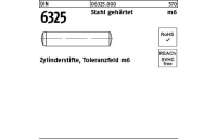 1000 Stück, DIN 6325 Stahl, gehärtet m6 Zylinderstifte, Toleranzfeld m6 - Abmessung: 1 m6 x 6