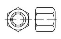 50 Stück, DIN 6330 10 Form B Sechskantmuttern m. einer Höhe von 1,5d mit kugeliger und ebener Auflagefläche - Abmessung: BM 6 SW 10