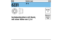 10 Stück, DIN 6331 A 4 Sechskantmuttern mit Bund, mit einer Höhe von 1,5d - Abmessung: M 8 SW 13