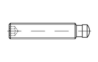 10 Stück, DIN 6332 5.8 Form IS brüniert Gewindestifte mit Druckzapfen, mit gehärtetem Zapfen, mit Innensechskant - Abmessung: IS M 8 x 50