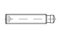 10 Stück, DIN 6332 5.8 Form IS brüniert Gewindestifte mit Druckzapfen, mit gehärtetem Zapfen, mit Innensechskant - Abmessung: IS M 12 x 60