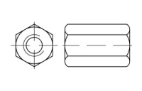 100 Stück, ~DIN 6334 10 galvanisch verzinkt Sechskantmuttern mit einer Höhe von 3 d - Abmessung: M 6 SW 10