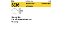 10 Stück, DIN 6336 Kunststoff Form K-Ms schwarz Sterngriffe, mit Gewindebuchse - Abmessung: K 63 M 12