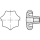5 Stück, DIN 6336 Grauguss Form D Sterngriffe, mit Gewinde-Durchloch - Abmessung: D 80 M 12