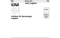 100 Stück, DIN 6340 Stahl vergütet Scheiben für Spannzeuge, vergütet - Abmessung: 6,4 x 17 x 3