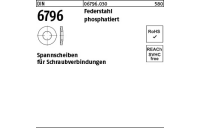 100 Stück, DIN 6796 Federstahl phosphatiert Spannscheiben für Schraubenverbindungen - Abmessung: 16 x 39 x 4