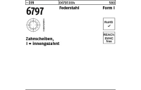 5000 Stück, ~DIN 6797 Federstahl Form I Zahnscheiben, innengezahnt - Abmessung: I 4,3