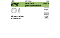 3000 Stück, ~DIN 6797 Federstahl Form V galvanisch verzinkt Fächerscheiben, versenkt - Abmessung: V 4,3