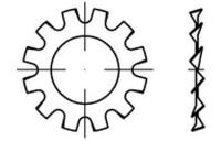 1000 Stück, ~DIN 6797 Federstahl Form A galvanisch verzinkt Zahnscheiben, außengezahnt - Abmessung: A 10,5