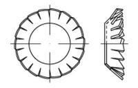 250 Stück, ~DIN 6798 Federstahl Form V Fächerscheiben, versenkt - Abmessung: V 3,2