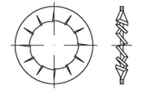 1000 Stück, ~DIN 6798 1.4310 Form I Fächerscheiben, innengezahnt - Abmessung: I 8,4
