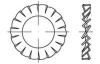 100 Stück, ~DIN 6798 Federstahl Form A Fächerscheiben, außengezahnt - Abmessung: A 19