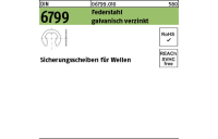 500 Stück, DIN 6799 Federstahl galvanisch verzinkt Sicherungsscheiben für Wellen - Abmessung: 2,3