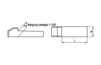 10 Stück, DIN 6887 Stahl C45+C Nasenkeile - Abmessung: 14 x 9 x 60