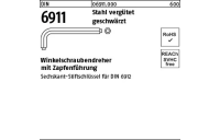 10 Stück, DIN 6911 Stahl vergütet geschwärzt Winkelschraubendreher mit Zapfenführung - Abmessung: SW 3 M 4