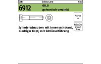 500 Stück, DIN 6912 08.8 galvanisch verzinkt Zylinderschrauben mit Innensechskant, niedriger Kopf, mit Schlüsselführung - Abmessung: M 4 x 6