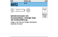 200 Stück, DIN 6912 A 4 Zylinderschrauben mit Innensechskant, niedriger Kopf, mit Schlüsselführung - Abmessung: M 4 x 10