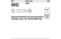 200 Stück, DIN 6912 08.8 Zylinderschrauben mit Innensechskant, niedriger Kopf, mit Schlüsselführung - Abmessung: M 8 x 10