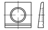 1 Stück, DIN 6917 Stahl vergütet feuerverzinkt Scheiben, vierkant, keilförmig 14%, für HV-verbindung an Doppel-T-Trägern - Abmessung: 17
