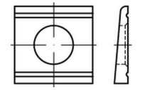 1 Stück, DIN 6918 Stahl vergütet Scheiben, vierkant, keilförmig 8%, für HV-verbindungen an U-Profilen - Abmessung: 23
