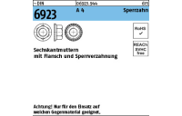 500 Stück, ~DIN 6923 A 4 Sperrzahn Sechskantmuttern mit Flansch und Sperrverzahnung - Abmessung: M 4