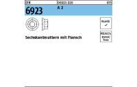 1000 Stück, DIN 6923 A 2 Sechskantmuttern mit Flansch - Abmessung: M 6