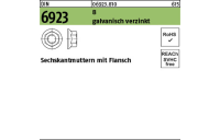 1000 Stück, DIN 6923 8 galvanisch verzinkt Sechskantmuttern mit Flansch - Abmessung: M 8