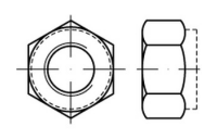 1000 Stück, ~DIN 6924 A 2 Sechskantmuttern mit Klemmteil, mit nichtmetallischem Einsatz, hohe Form - Abmessung: M 5