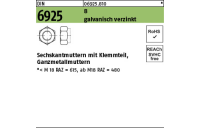 100 Stück, DIN 6925 8 galvanisch verzinkt Sechskantmuttern mit Klemmteil, Ganzmetallmuttern - Abmessung: M 6