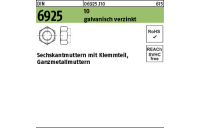 100 Stück, DIN 6925 10 galvanisch verzinkt Sechskantmuttern mit Klemmteil, Ganzmetallmuttern - Abmessung: M 8