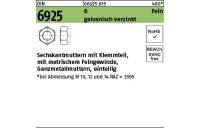 100 Stück, DIN 6925 8 Fein galvanisch verzinkt Sechskantmuttern mit Klemmteil, mit metrischem Feingewinde, Ganzmetall - Abmessung: M 8 x 1