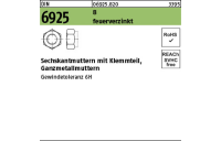 100 Stück, DIN 6925 8 feuerverzinkt Sechskantmuttern mit Klemmteil, Ganzmetallmuttern - Abmessung: M 12