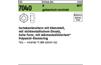 1000 Stück, ISO 7040 8 WS galvanisch verzinkt Sechskantmuttern mit Klemmteil, hohe Form, nichtmet. Einsatz, wärmestab. - Abmessung: M 8