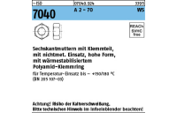 500 Stück, ISO 7040 A 2 - 70 WS Sechskantmuttern mit Klemmteil, hohe Form, nichtmet. Einsatz, wärmestab. - Abmessung: M 8