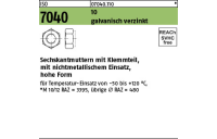 100 Stück, ISO 7040 10 galvanisch verzinkt Sechskantmuttern mit Klemmteil, mit nichtmetallischem Einsatz, hohe Form - Abmessung: M 12