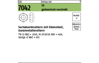 100 Stück, ISO 7042 10 galvanisch verzinkt Sechskantmuttern mit Klemmteil, Ganzmetallmuttern - Abmessung: M 12