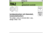 50 Stück, ISO 7042 10 galvanisch verzinkt Sechskantmuttern mit Klemmteil, Ganzmetallmuttern - Abmessung: M 20