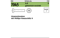 200 Stück, ISO 7045 4.8 H galvanisch verzinkt Linsenschrauben mit Phillips-Kreuzschlitz H - Abmessung: M 2 x 4 -H