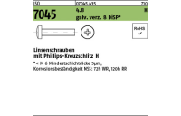 2000 Stück, ISO 7045 4.8 H galv. verz. 8 DiSP Linsenschrauben mit Phillips-Kreuzschlitz H - Abmessung: M 4 x 10-H