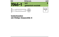 2000 Stück, ISO 7046-1 4.8 H galvanisch verzinkt Senkschrauben mit Phillips-Kreuzschlitz H - Abmessung: M 2 x 5 -H