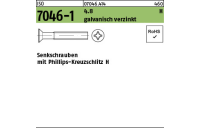 200 Stück, ISO 7046-1 4.8 H galvanisch verzinkt Senkschrauben mit Phillips-Kreuzschlitz H - Abmessung: M 3 x 10 -H
