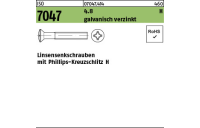 2000 Stück, ISO 7047 4.8 H galvanisch verzinkt Linsensenkschrauben mit Phillips-Kreuzschlitz H - Abmessung: M 2,5 x 5 -H