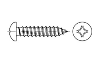 2000 Stück, ISO 7049 Stahl, geh. Form C-H galvanisch verzinkt Linsenkopf-Blechschrauben mit Spitze, mit Phillips-Kreuzschlitz H - Abmessung: C2,2 x 4,5-H