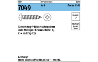 1000 Stück, ISO 7049 A 4 Form C-H Linsenkopf-Blechschrauben mit Spitze, mit Phillips-Kreuzschlitz H - Abmessung: C 2,2 x 6,5-H