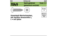 2000 Stück, ISO 7049 Stahl, geh. Form C-Z galvanisch verzinkt Linsenkopf-Blechschrauben mit Spitze, mit Pozidriv-Kreuzschlitz Z - Abmessung: 2,2x 9,5 -C-Z