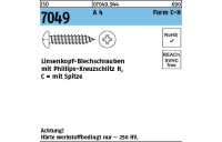 1000 Stück, ISO 7049 A 4 Form C-H Linsenkopf-Blechschrauben mit Spitze, mit Phillips-Kreuzschlitz H - Abmessung: C 2,2 x 13 -H