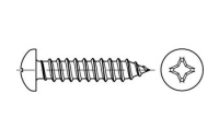250 Stück, ISO 7049 Stahl, geh. Form C-H galvanisch verzinkt Linsenkopf-Blechschrauben mit Spitze, mit Phillips-Kreuzschlitz H - Abmessung: C5,5 x 38 -H