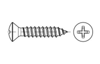 2000 Stück, ISO 7051 Stahl, geh. Form C-H galvanisch verzinkt Linsensenk-Blechschrauben mit Spitze, mit Phillips-Kreuzschlitz H - Abmessung: 2,9x 9,5 -C-H